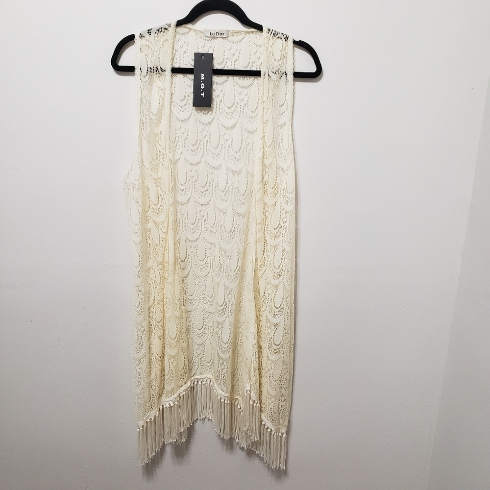 Le Dor Ivory Lace Cover Up Size Large